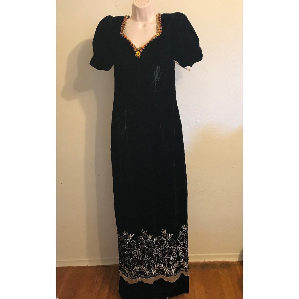 Vintage Black Velour Dress